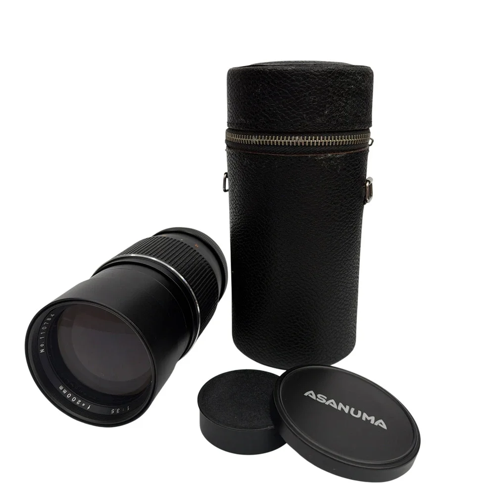 Asanuma Auto-Tele 200mm f/3.5 Manual Focus Lens for Minolta SR M/SR Mount w/Case